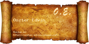 Oszter Edvin névjegykártya